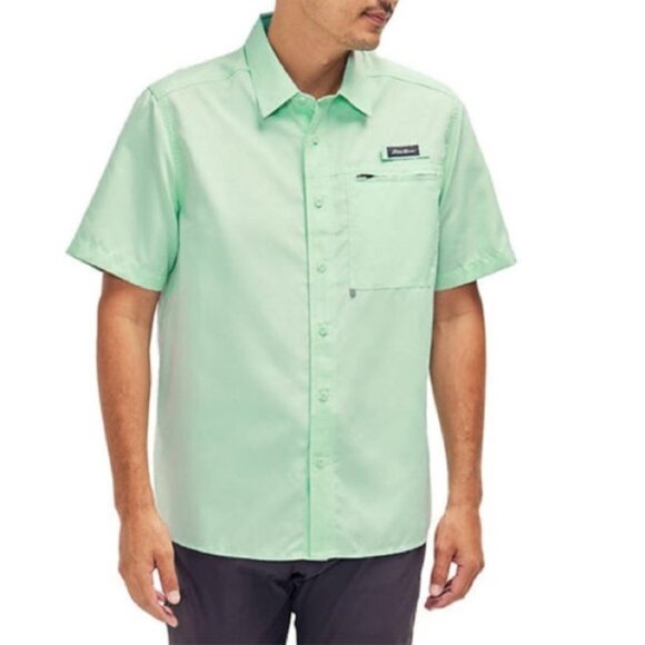 EDDIE BAUER  Tech Woven Shirt UPF Protection Moisture Wicking Top in Mint Mens L - Picture 1 of 11